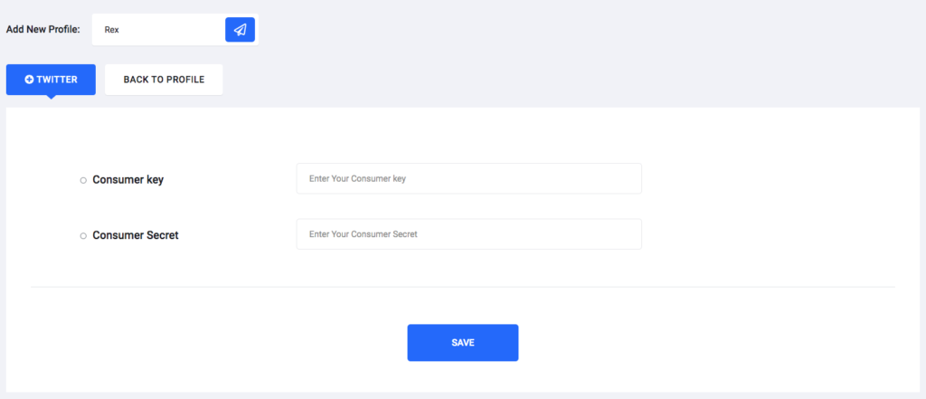 Connect Twitter to Network form