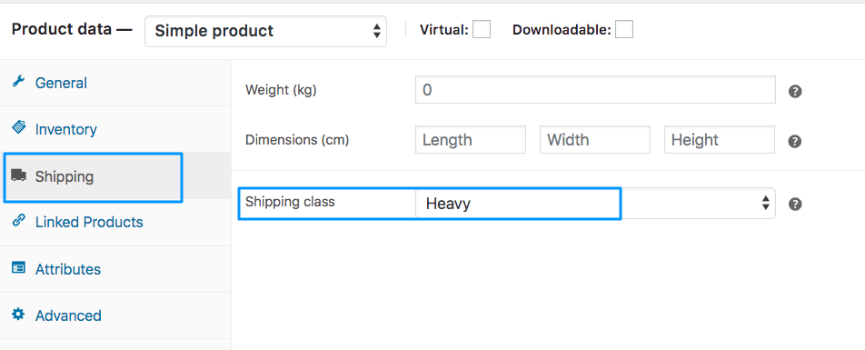 Produkt-Versandklasse