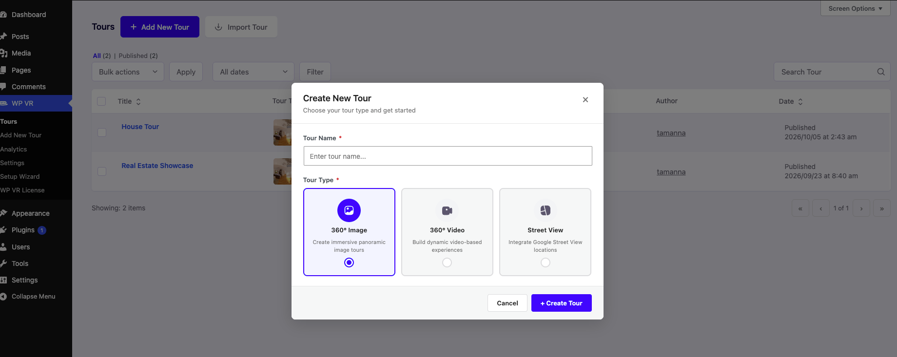 WP VR Basic Plugin Overview 4