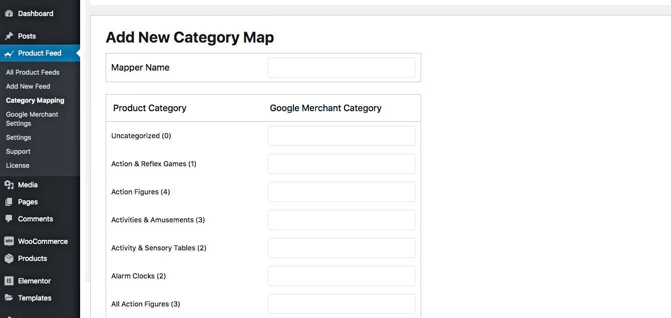 Category Mapping using WooCommerce Product Feed Manager