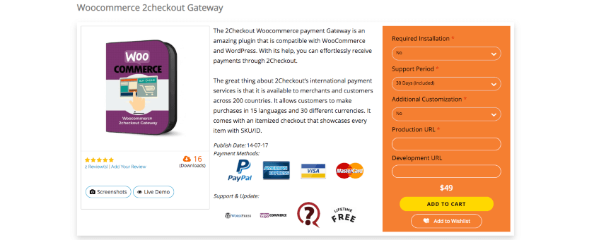 WoCommerce 2Checkout Gateway