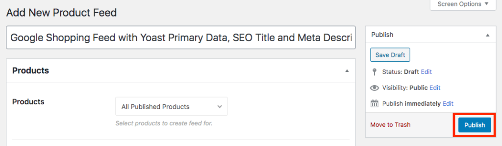 Genereer WooCommerce Product Feed