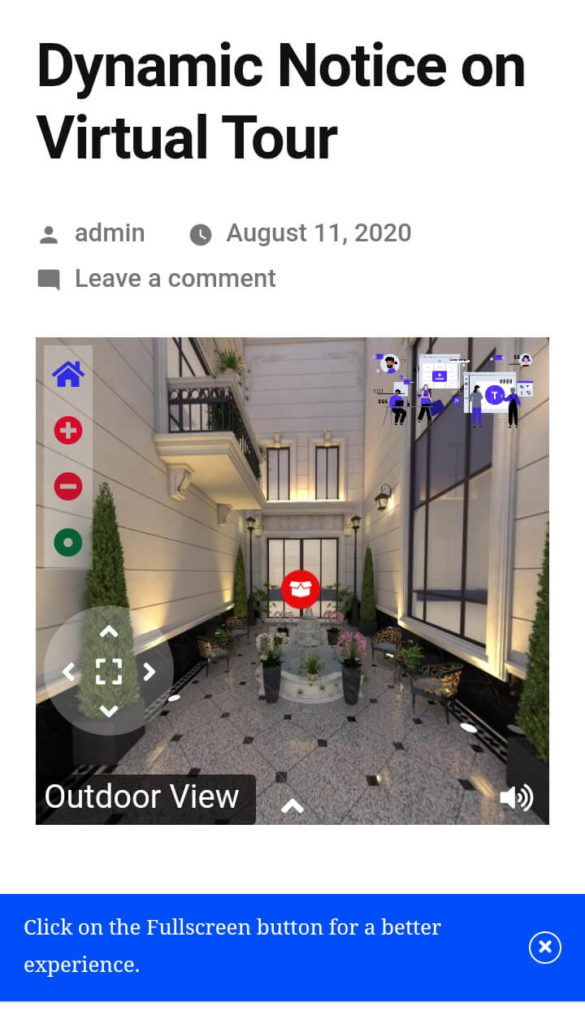 Dynamic Notice On Virtual Tours For Mobile Phone Viewers