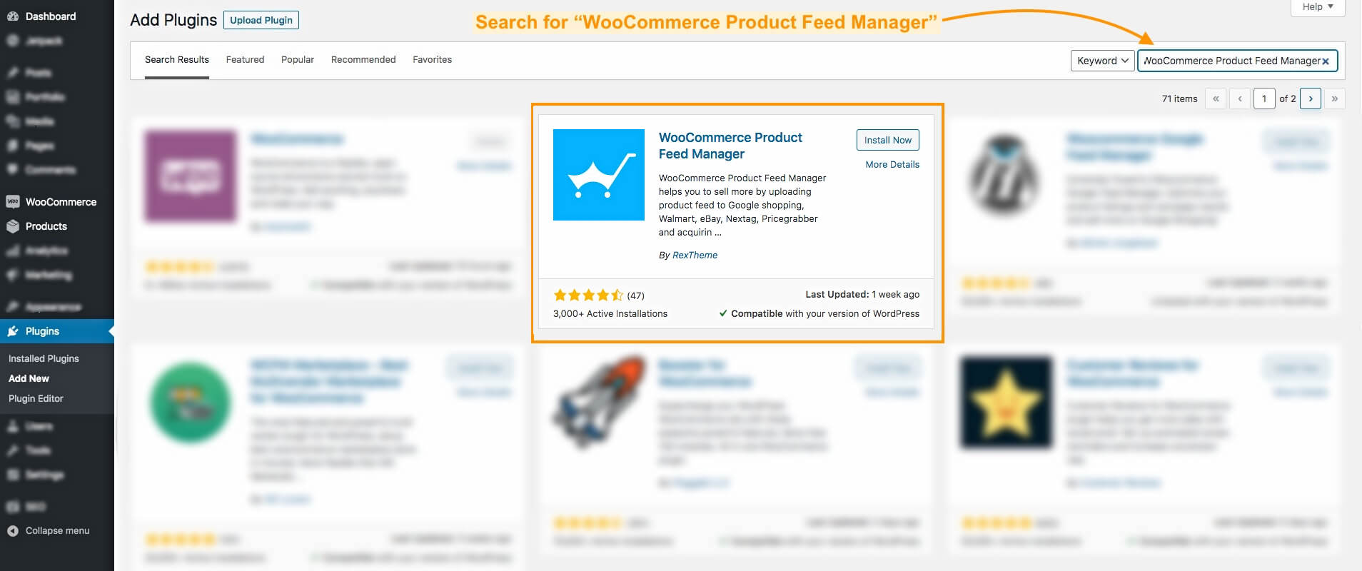 Search PFM on keywords