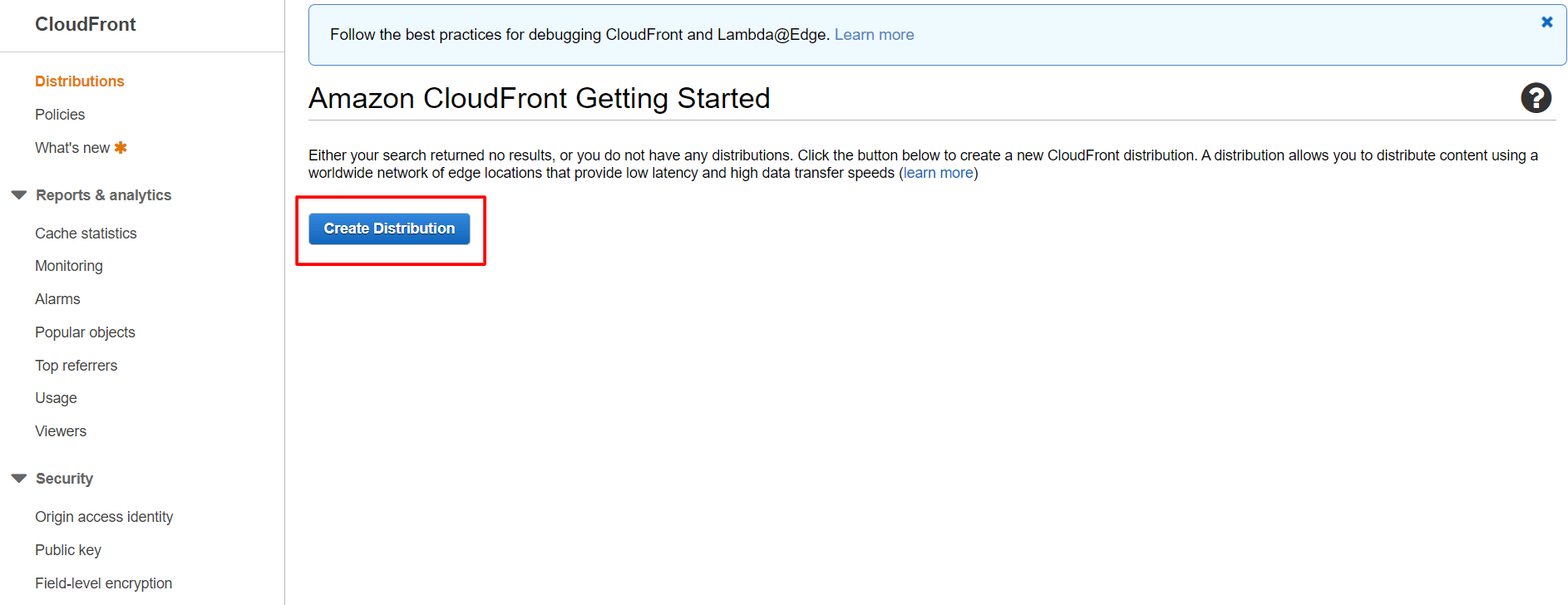 CloudFront Distribution Getting Started