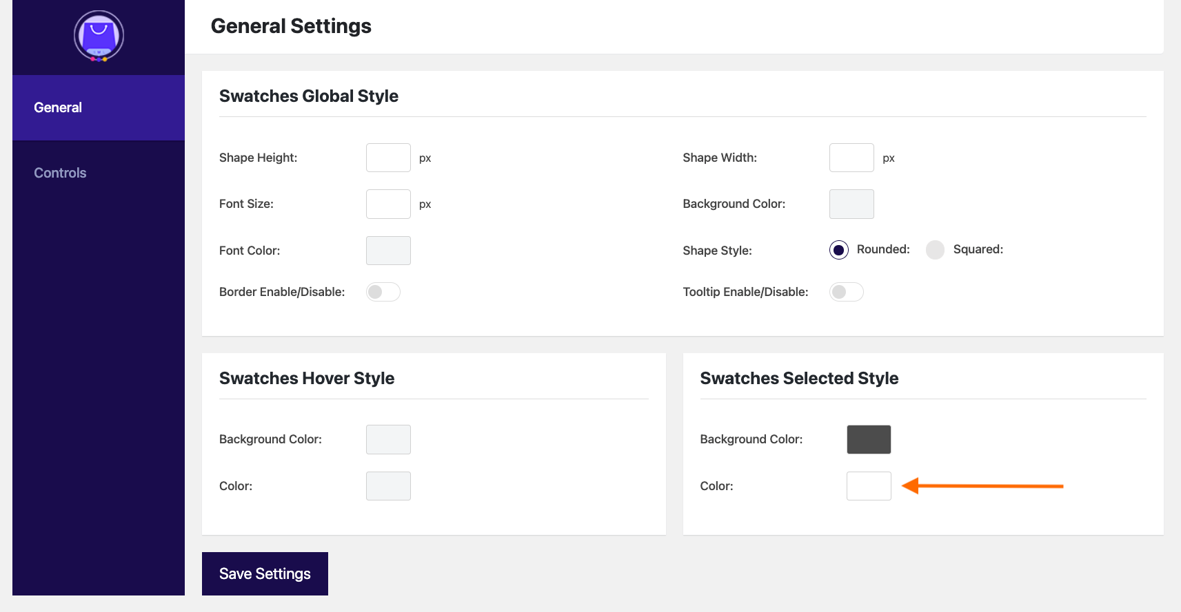 Selected Style Color Updated