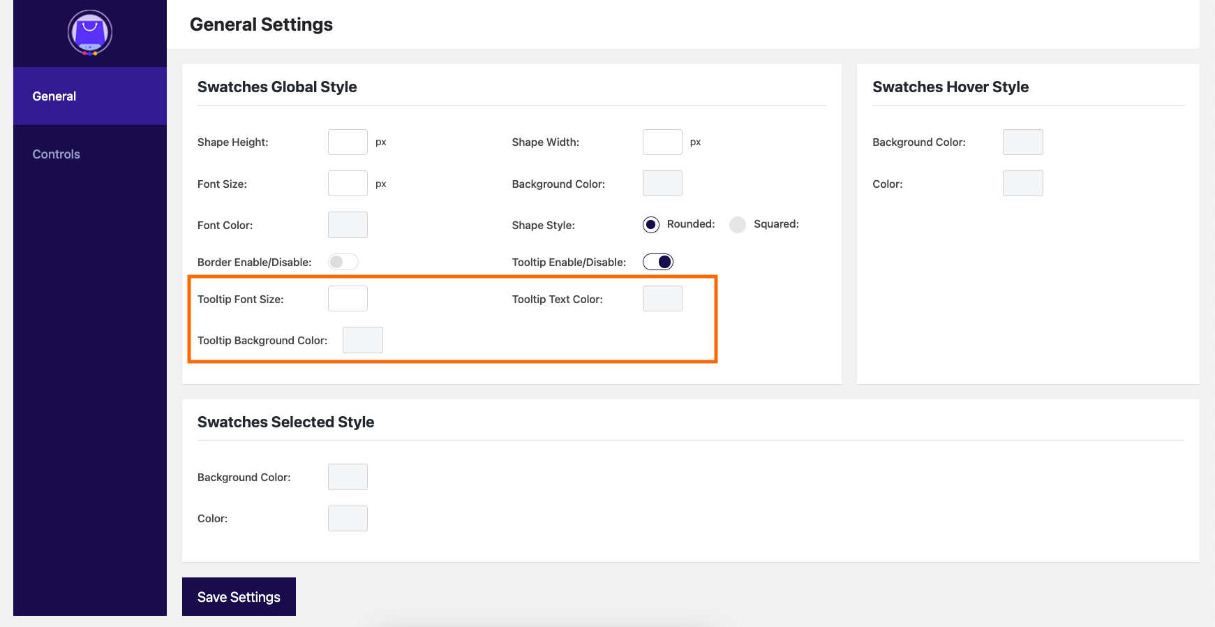 Enable Tooltip of the swatch