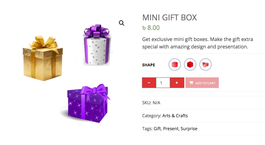 Product with image swatches for product variants