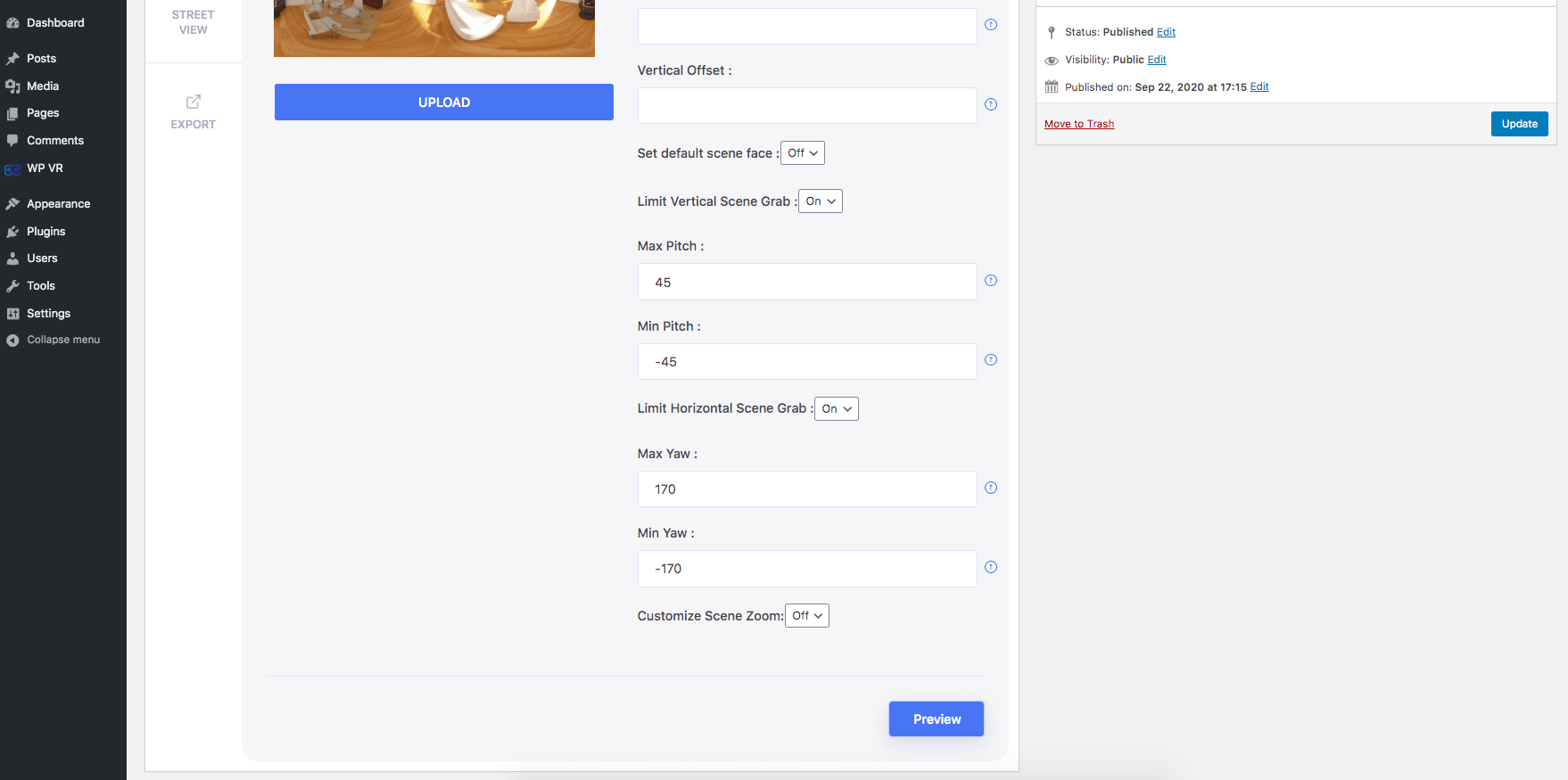 Custom Horizontal Scene Grab Limit