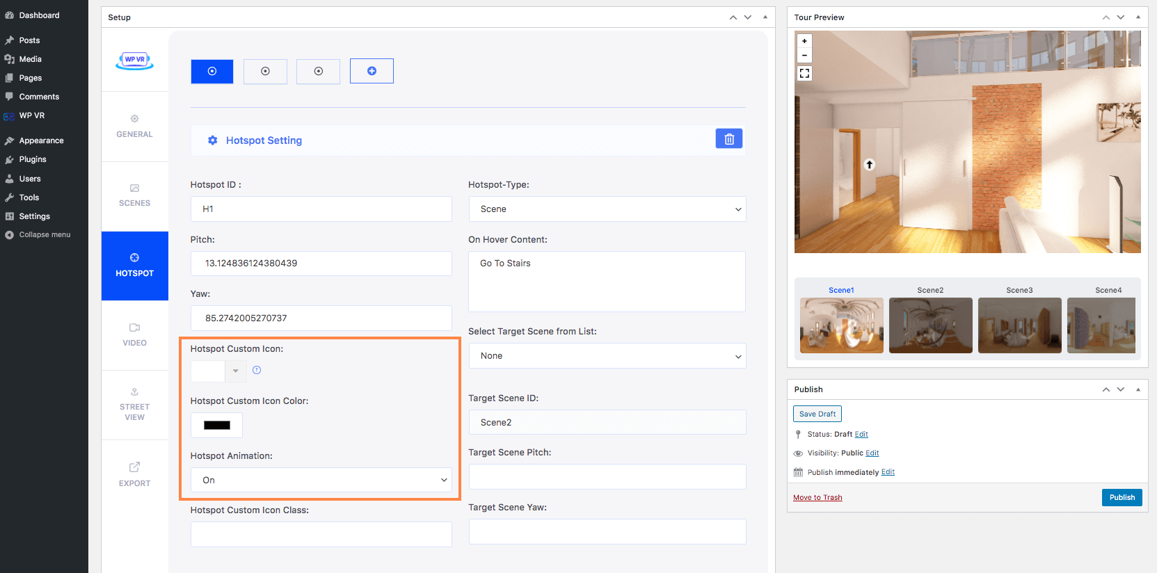 Customize Hotspots On Virtual Tour