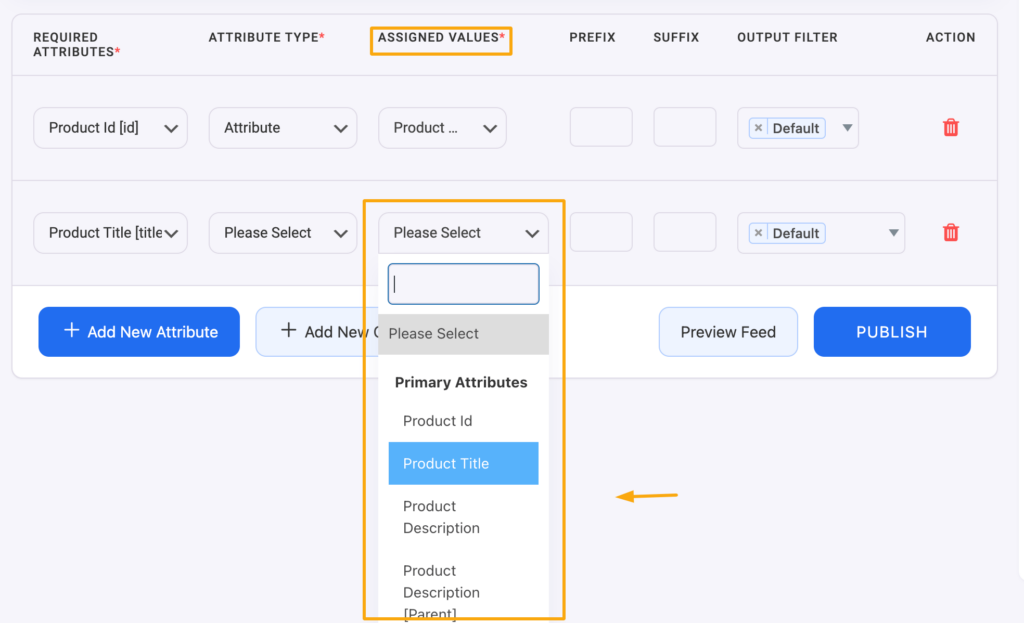 attribute values