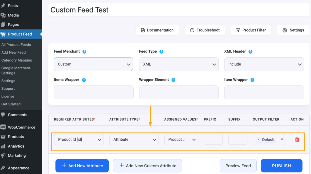 custom product id