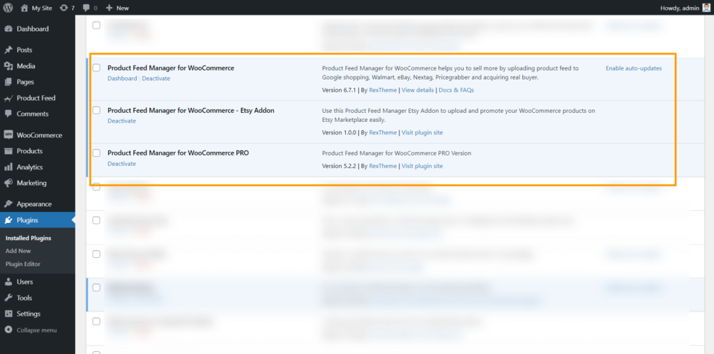 Required Activated Plugins For Etsy Addon