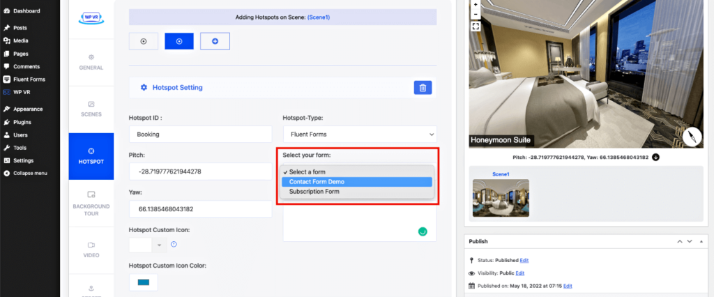 Hotel room booking form - wpvr