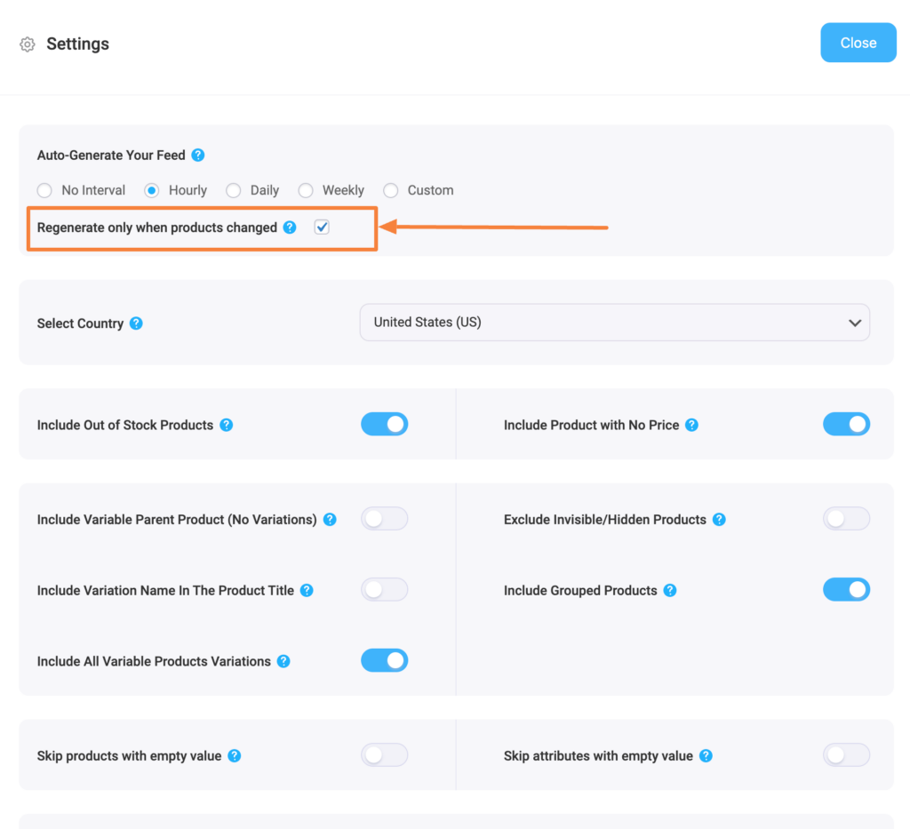 Product Feed Manager Regenerate Only When Products Changed Feature