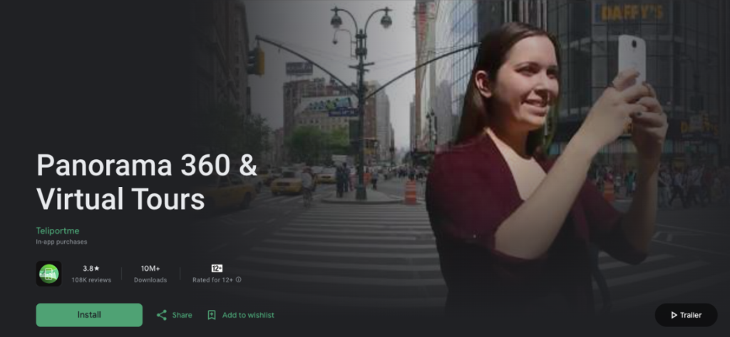 Panorama 360 & Virtual Tours is a Panoramic Camera App for Android