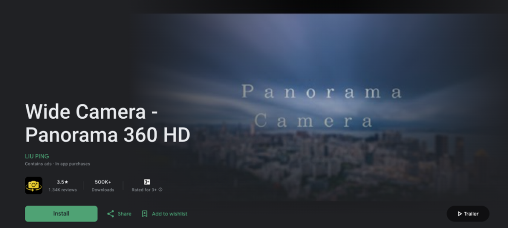 Wide Camera – Panorama 360 HD is a Panoramic App for Android
