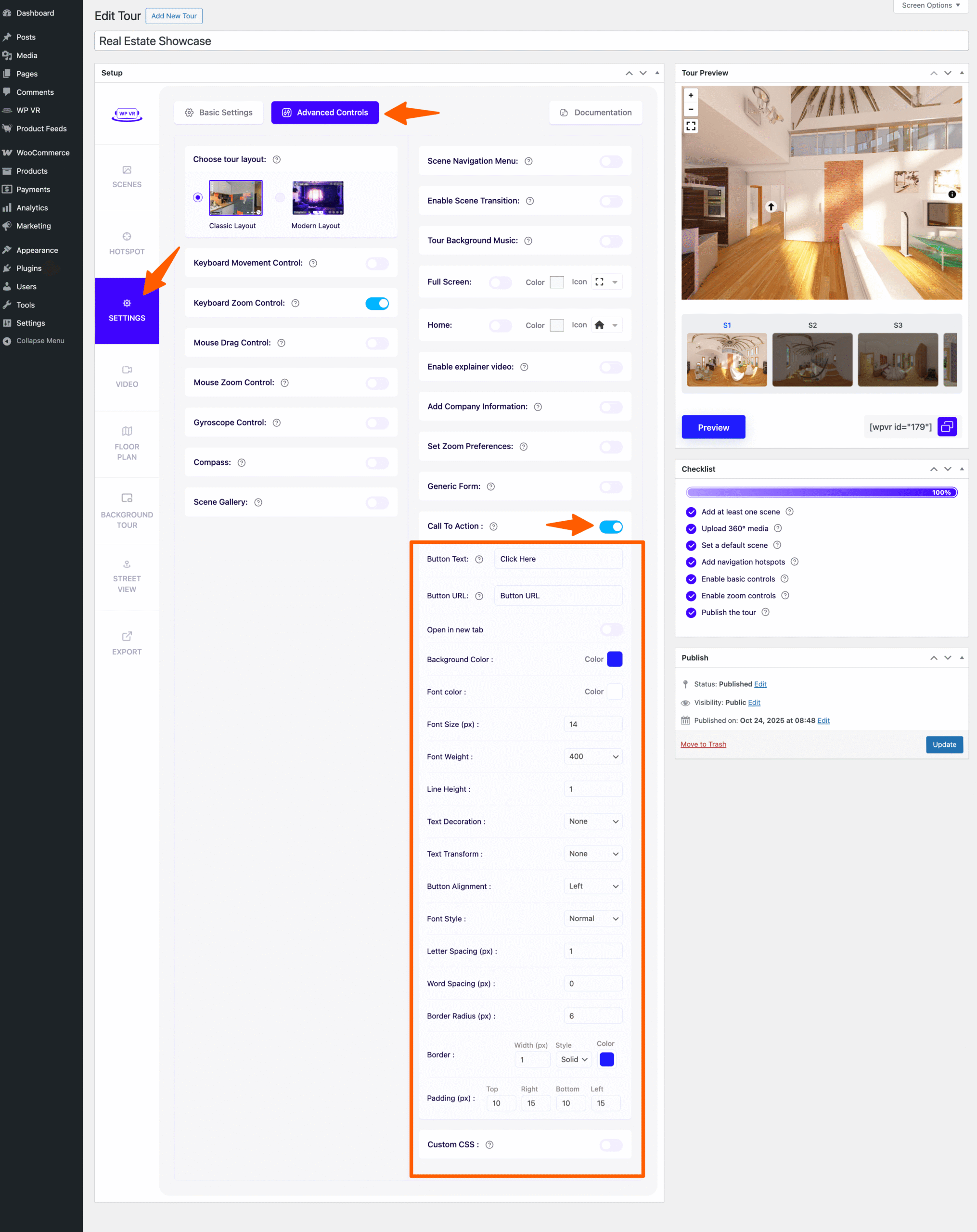 How To Configure A Call To Action (CTA) Button in Virtual Tour 2