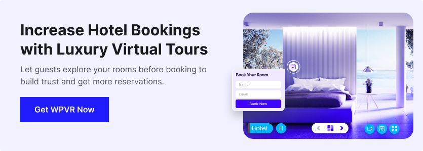 Incresae Luxury Hotel booking with Virtual Tour