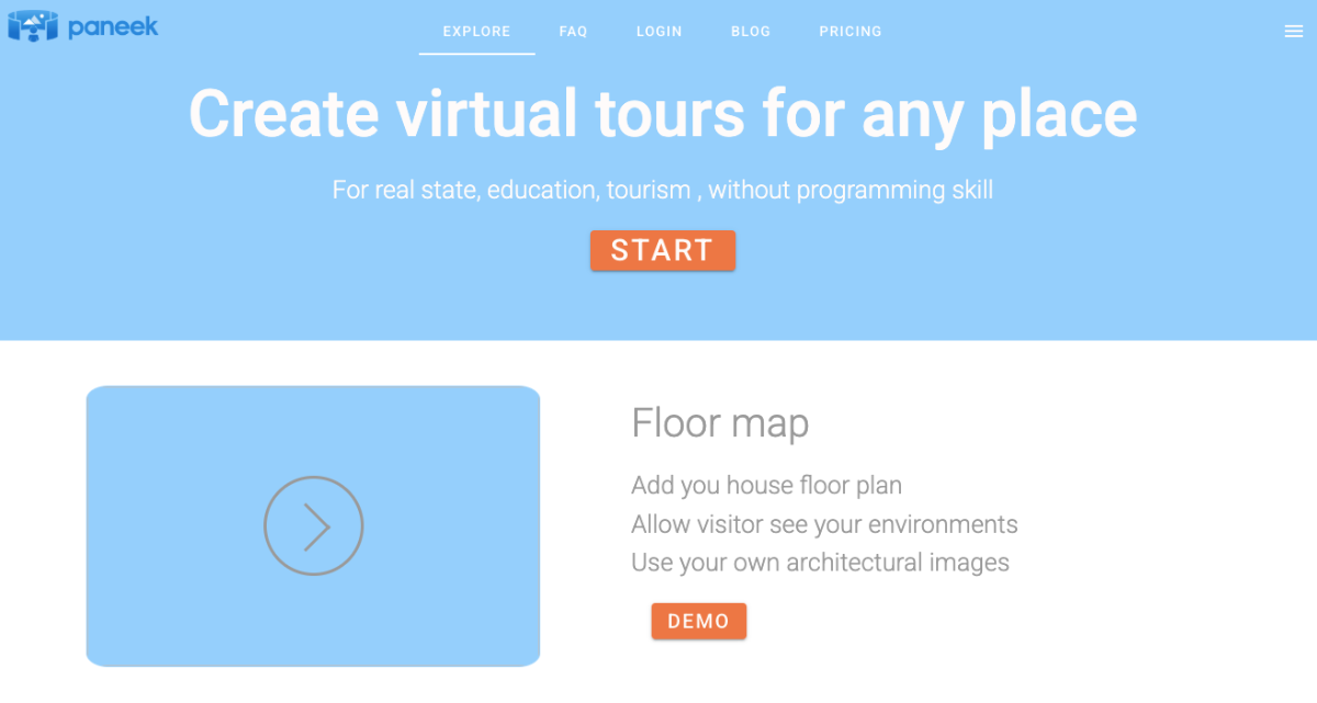 Paneek - Free virtual tour creator