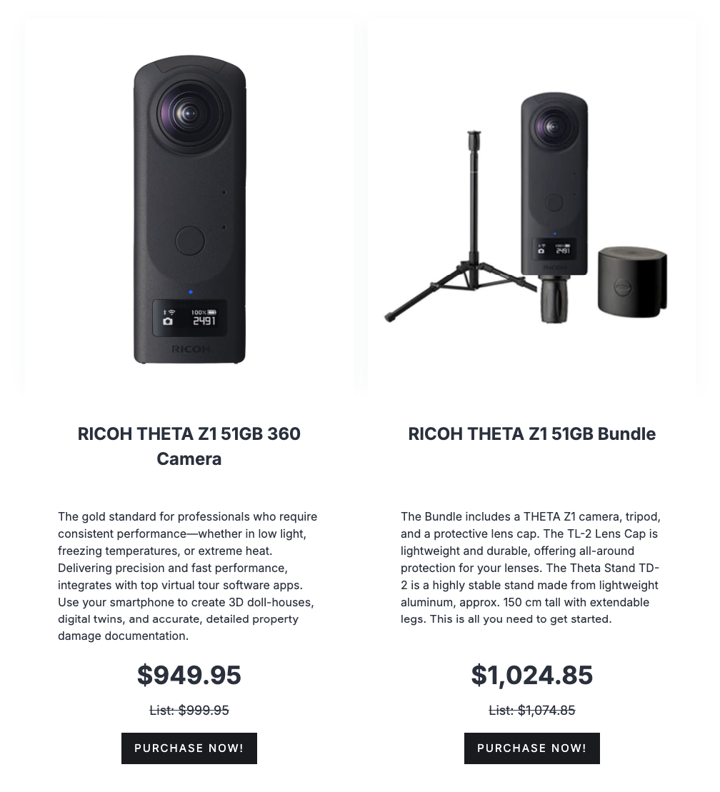 Ricoh Theta Z1 Pricing- 360 Panoramic Camera for Real Estate