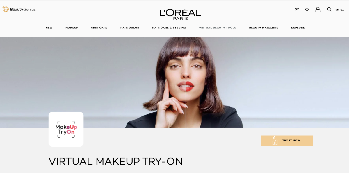 L'Oréal AR Makeup Try-On - Augmented Reality Examples