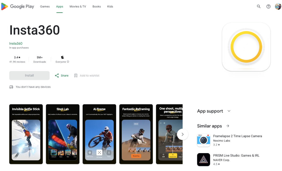 Insta360 - Panoramic Camera App for Android