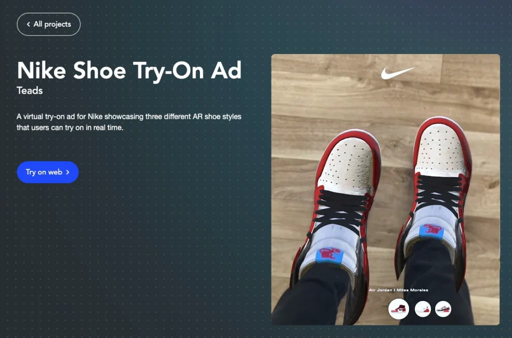 Augmented Reality Example - Nike Virtual Try-On