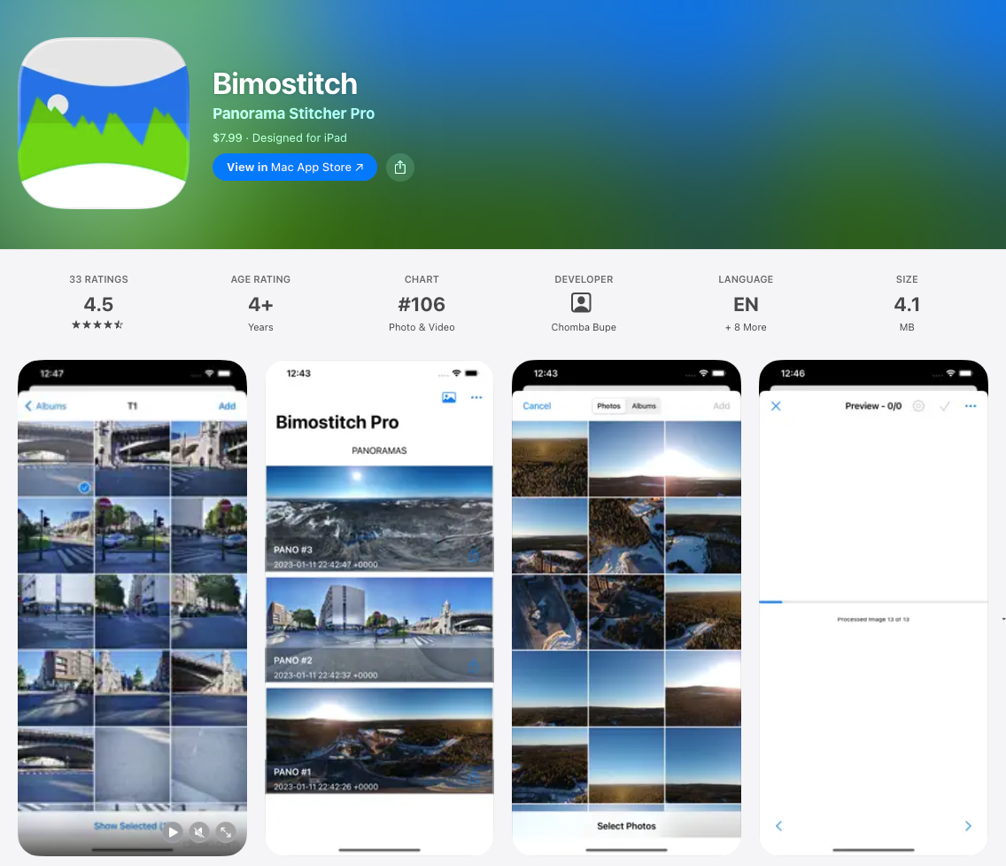 Bimostitch - Best Panoramic Camera App for iPhone