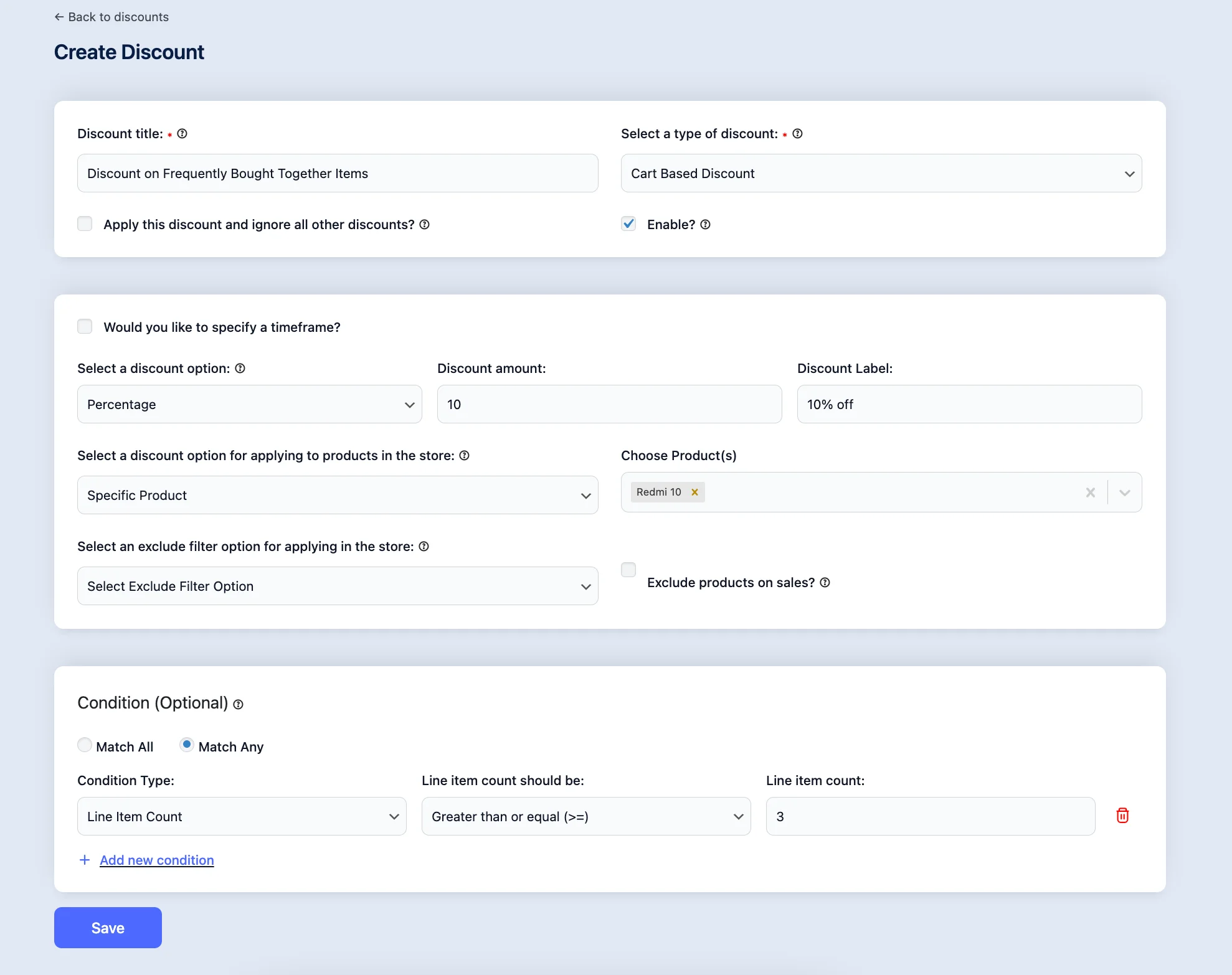 Cart Discount- Dynamic Disocunts