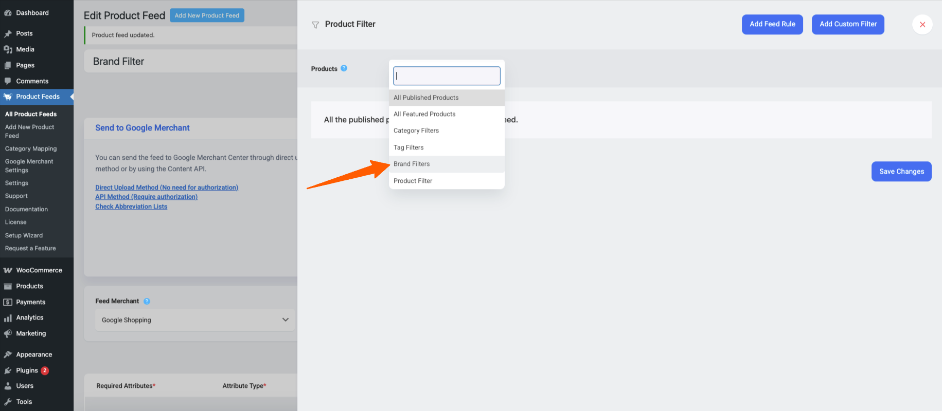 How To Use Brands Filter When Generating Product Feed 1