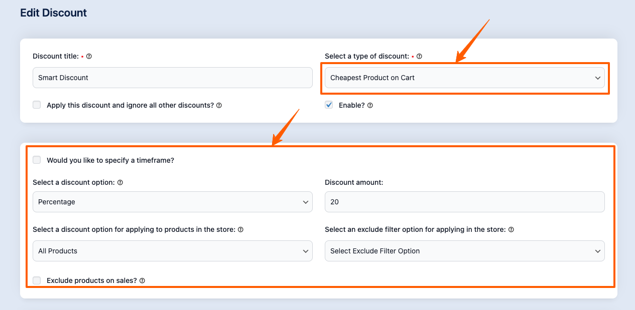 How To Set The Cheapest Product On Cart Discount 2