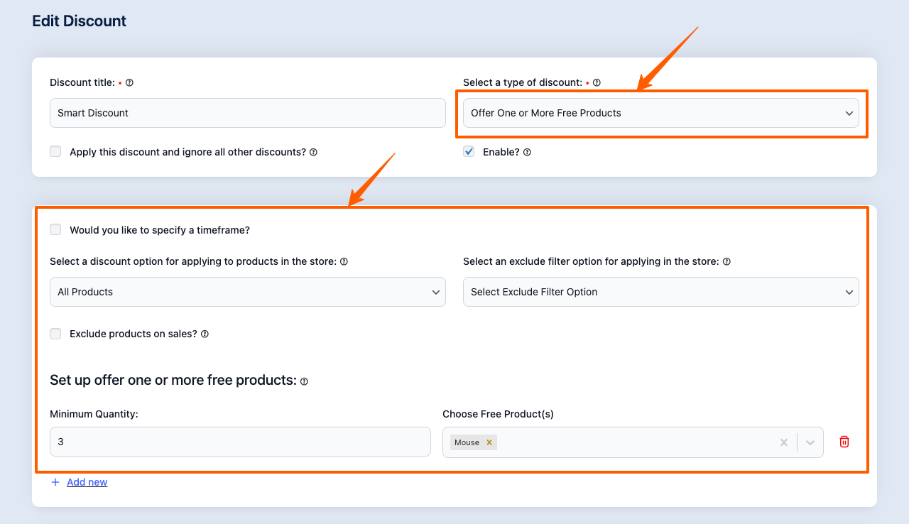 How To Set "Offer One Or More Free Products" Discount 2