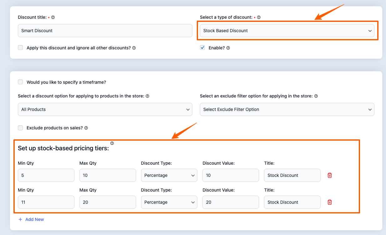 How To Set Stock-Based Discount 2
