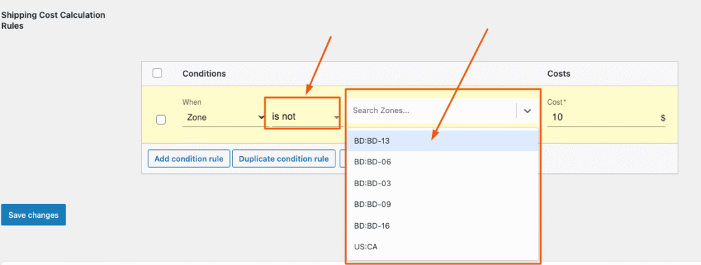 How to Set Zone Based Shipping Conditions in Advanced Shipping » RexTheme