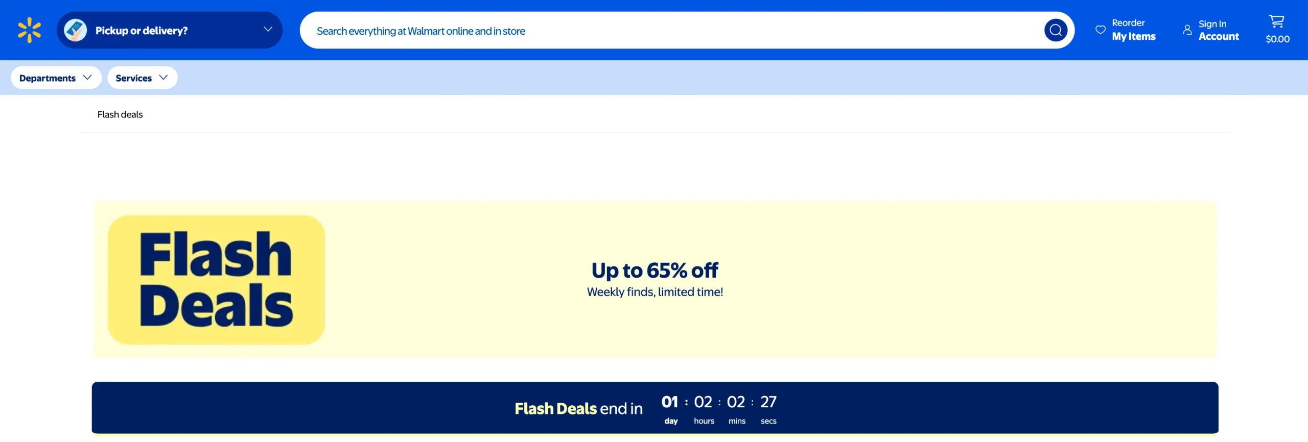 Walmart Flash sale