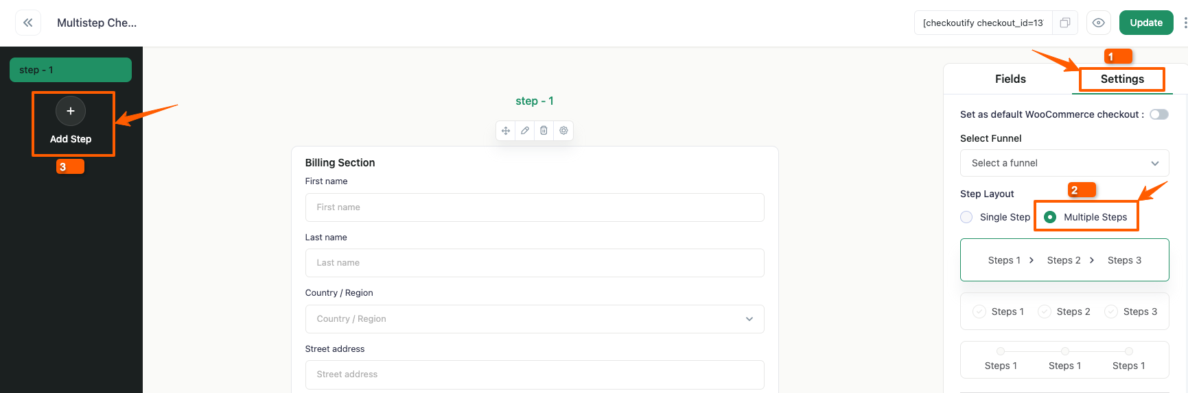Creating a Multi-Step Checkout Using Checkoutify – Checkout Customizer 4