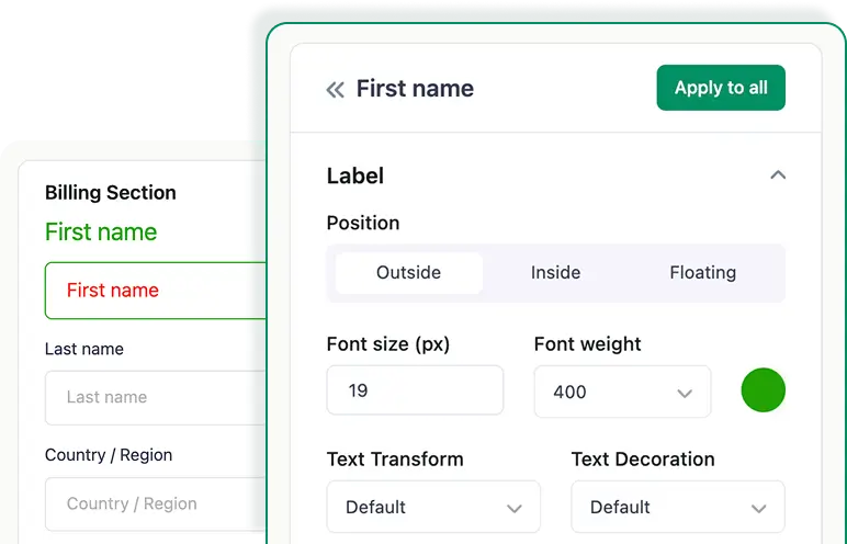Custom Field Labels And Placeholders