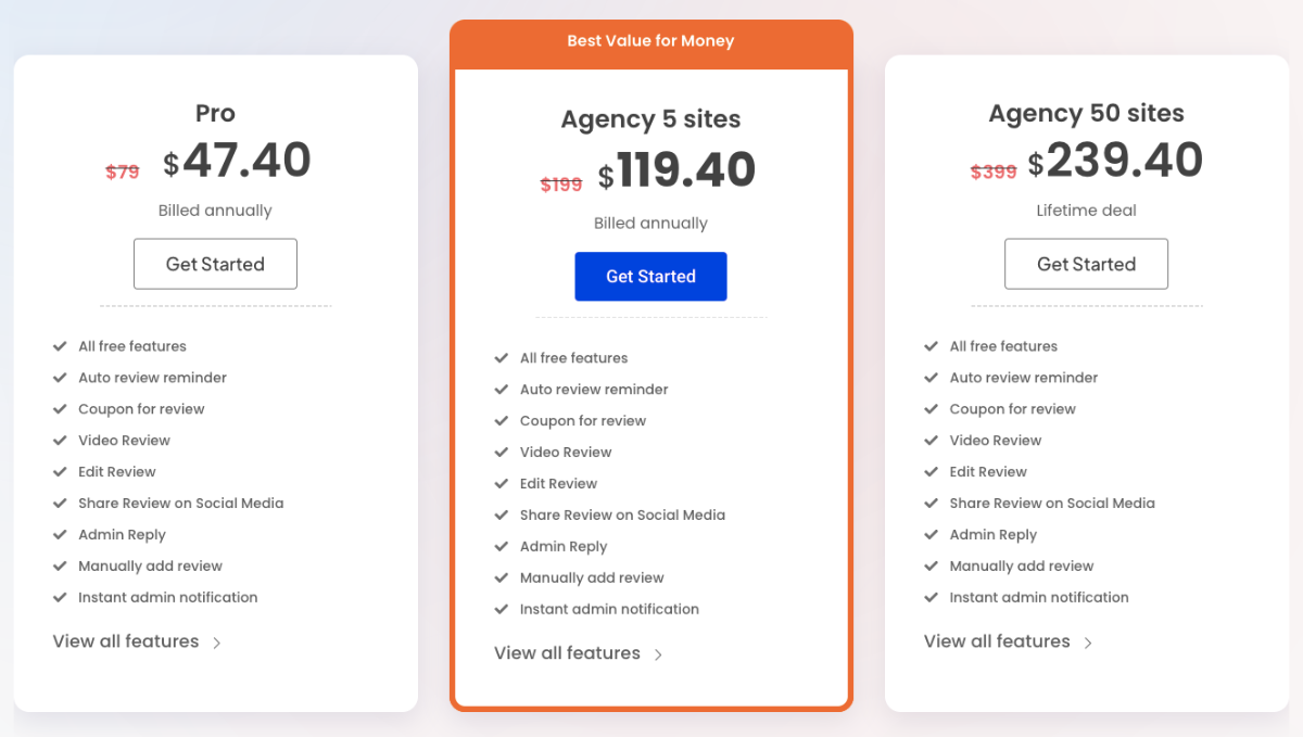 ReviewX Pricing - CusRev Alternatives