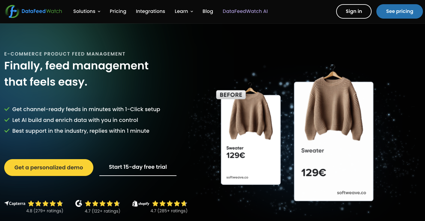 DataFeedWatch - Channable Alternatives & Competitors