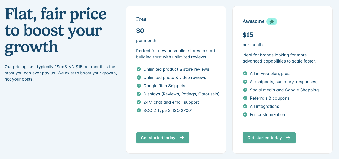 Judge.me Pricing - WiserReview Alternatives 