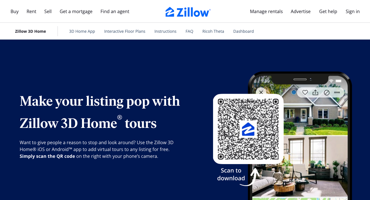 Matterport Alternatives - Zillow 3d home