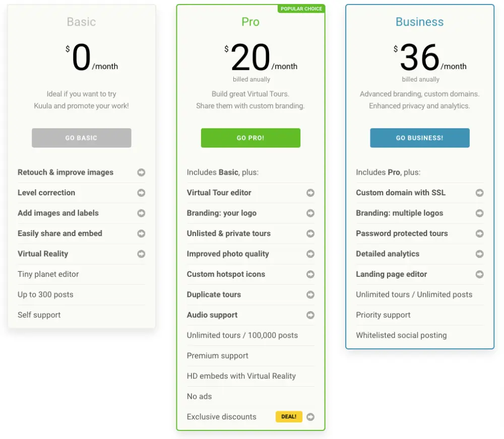 3. Kuula Pricing - Panoee Alternatives
