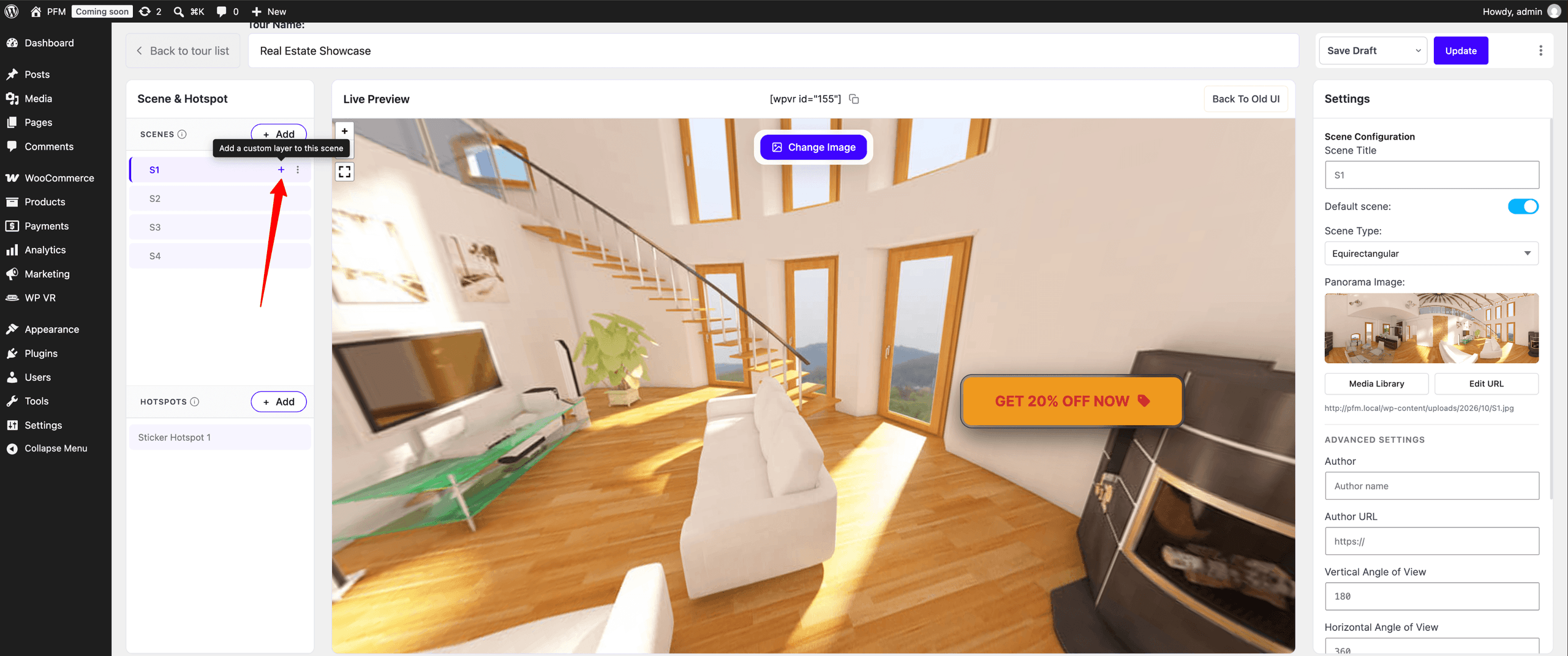 WPVR Add Text Overlay Button