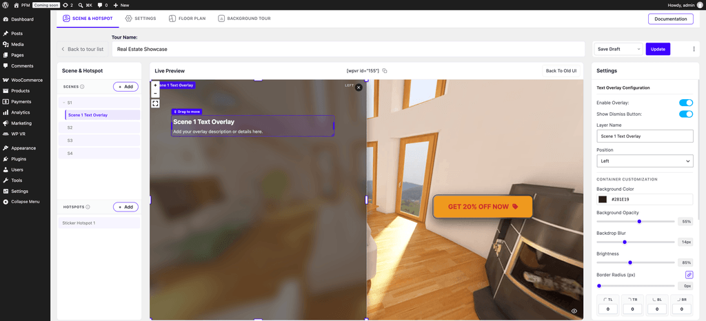WPVR Text Overlay on Scene
